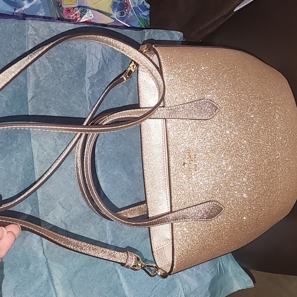 Nwot Kate Spade Sparkle Rosy Gold Shoulder/crossbody Bag - Picture 3 of 13